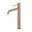 Grifo lavabo alto monomando Génova oro rosa cepillado apertura en frio de Imex